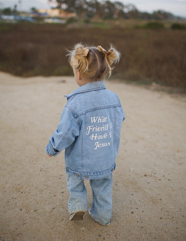 WHAT A FRIEND IN JESUS KIDS DENIM JEACKET