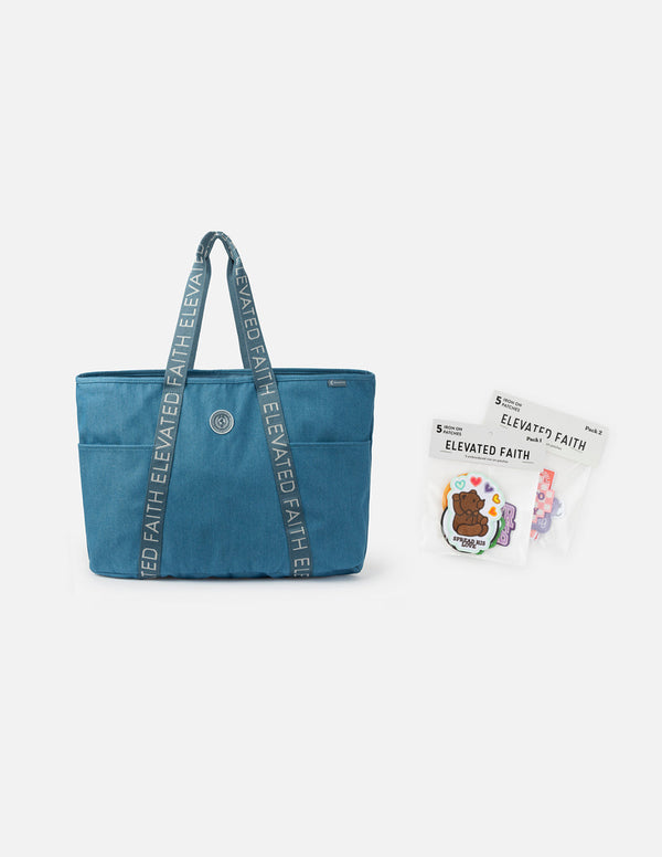 A LARGE EVERYDAY DENIM TOTE PATCH KIT