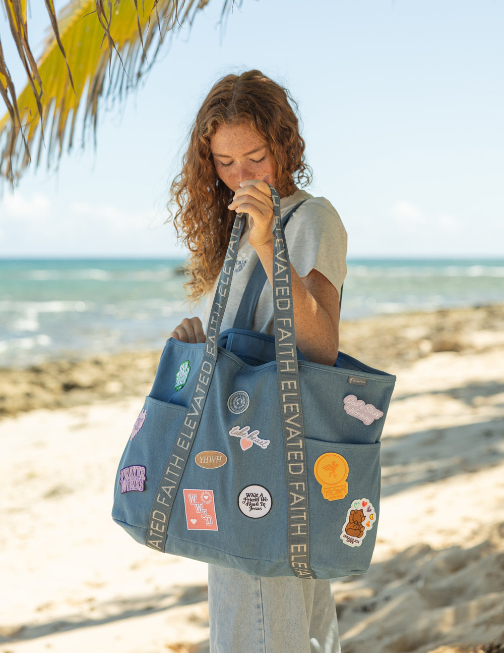 A LARGE EVERYDAY DENIM TOTE PATCH KIT