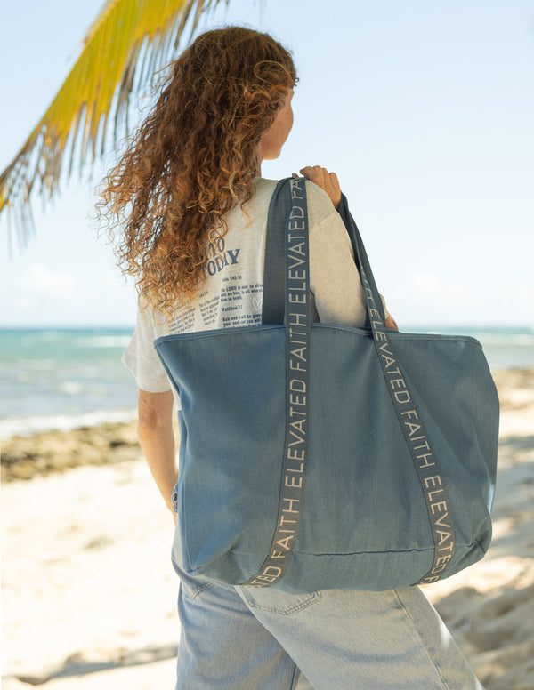 A LARGE EVERYDAY DENIM TOTE PATCH KIT