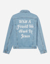 WHAT A FRIEND IN JESUS DENIM JACKET