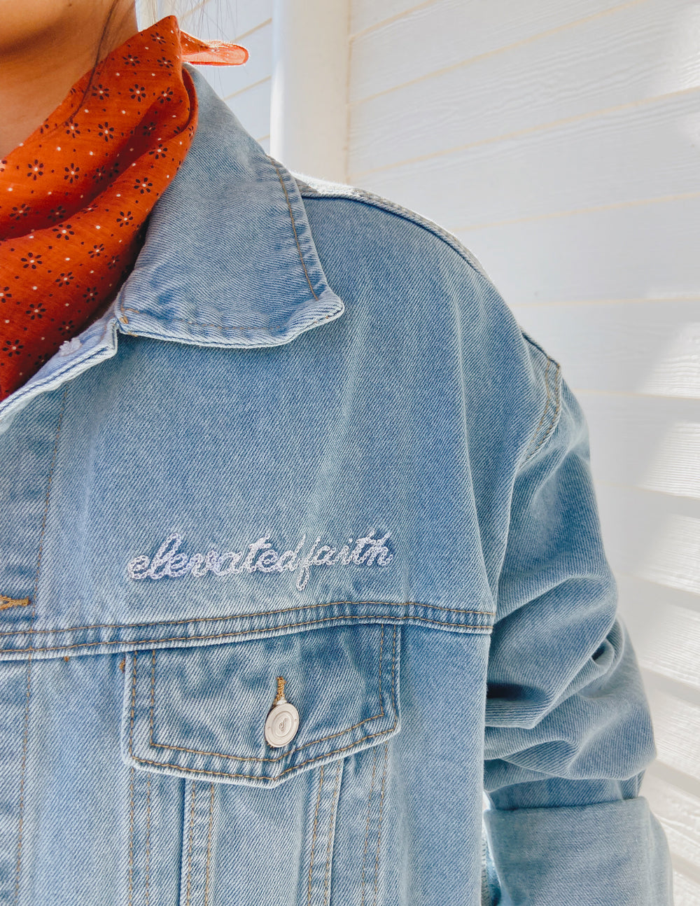 WHAT A FRIEND IN JESUS DENIM JACKET