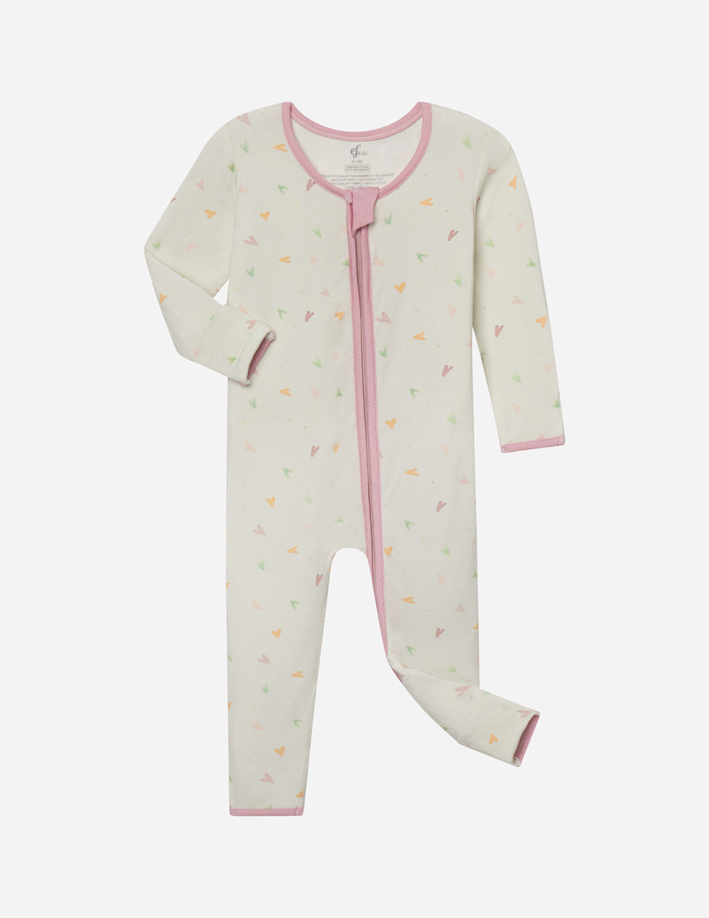 HEART BAMBOO CONVERTIBLE FOOTED ONESIE