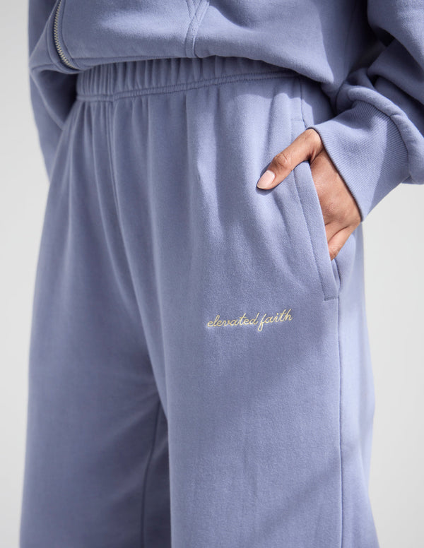 BASICS PLUM WIDE LEG SWEATPANT