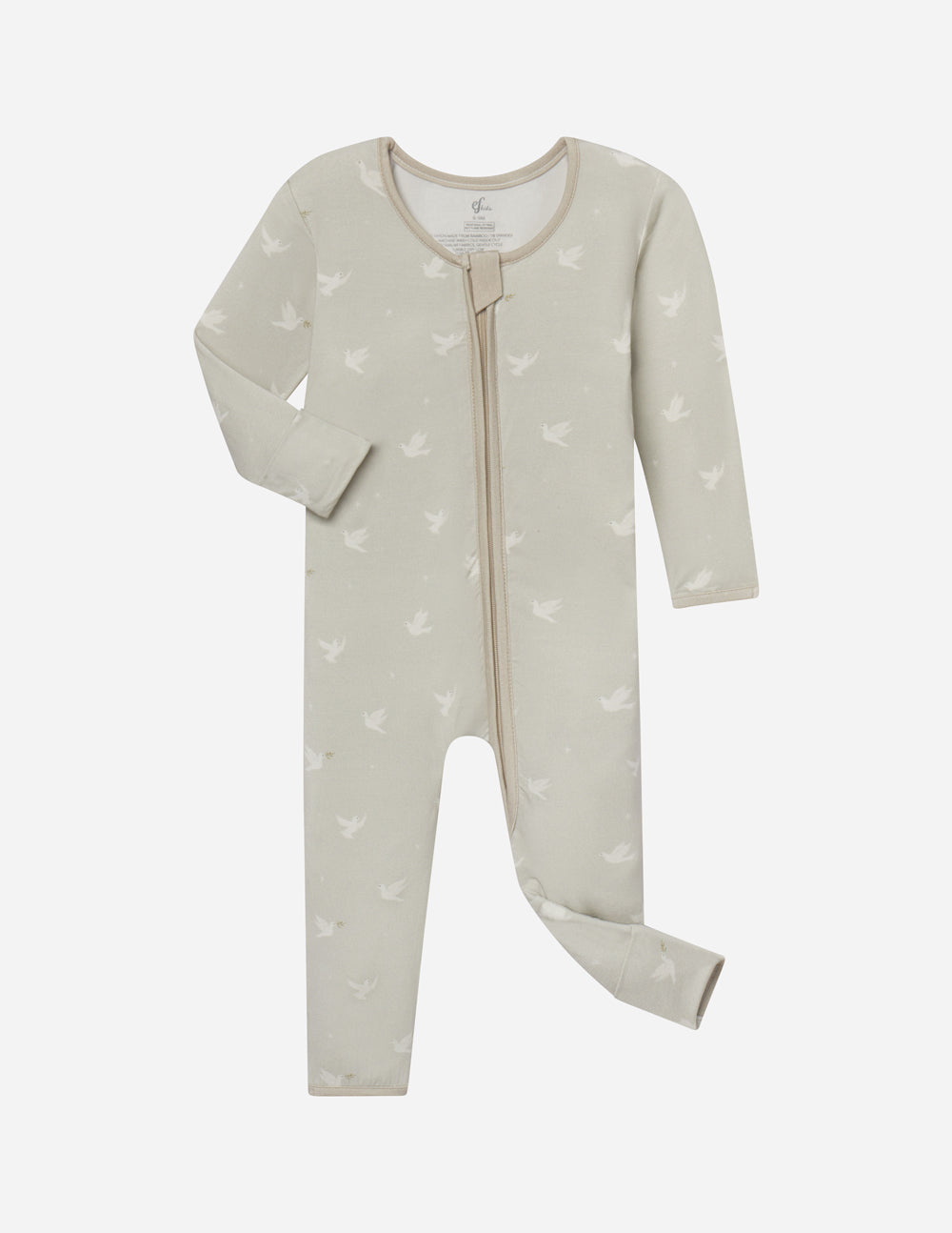 PEACE BAMBOO CONVERTIBLE FOOTED ONESIE