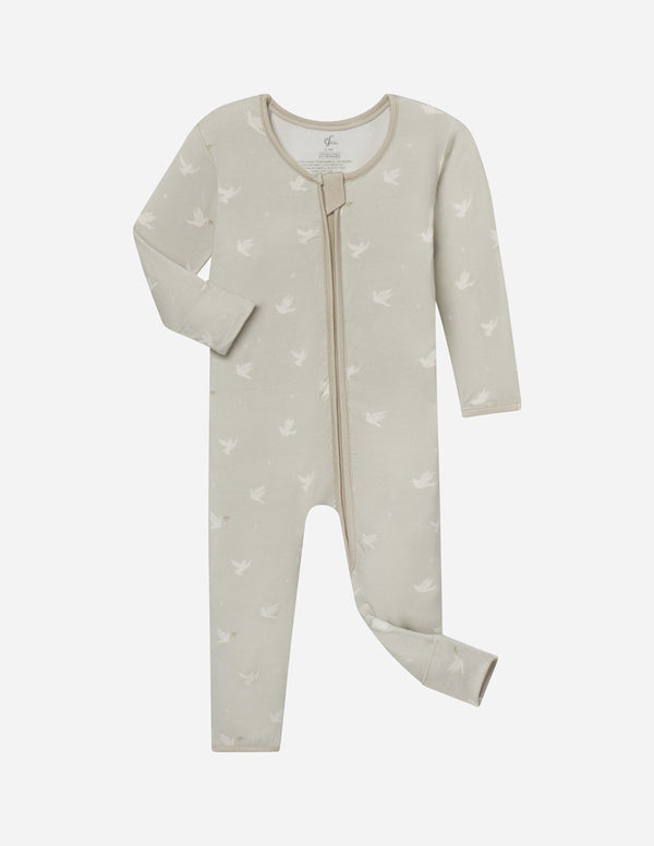 PEACE BAMBOO CONVERTIBLE FOOTED ONESIE