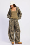 ALINA CAMO BARREL PANTS