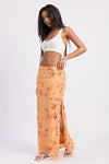 LOW WAIST BEADED MAXI SKIRT WITH SLIT