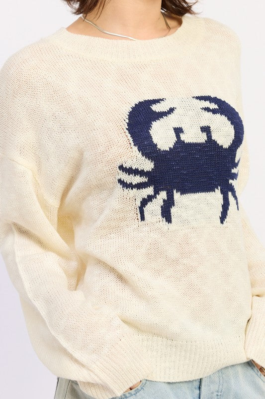 BLUE CRAB SLUB SWEATER