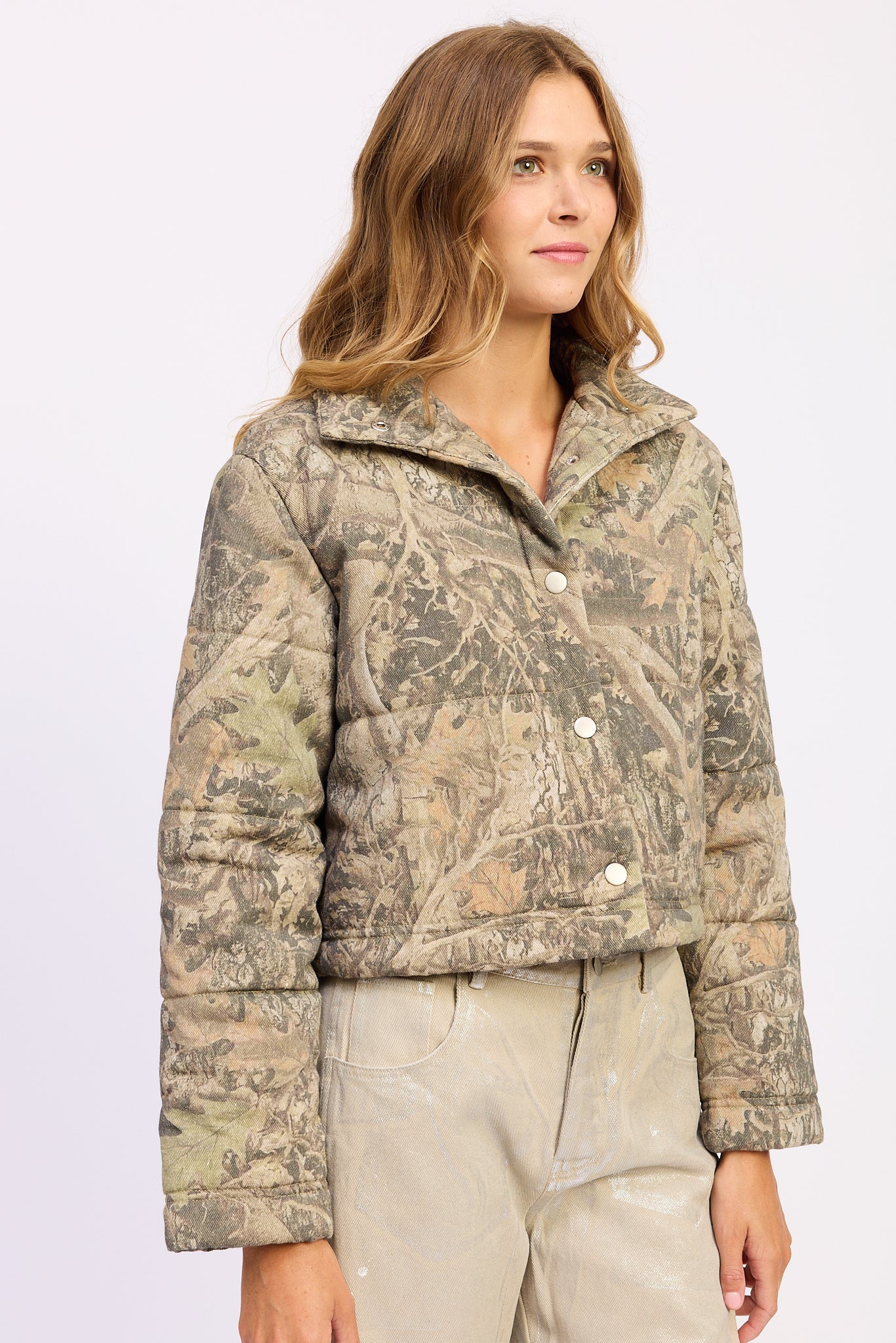 DINARA CAMO PUFFER JACKET