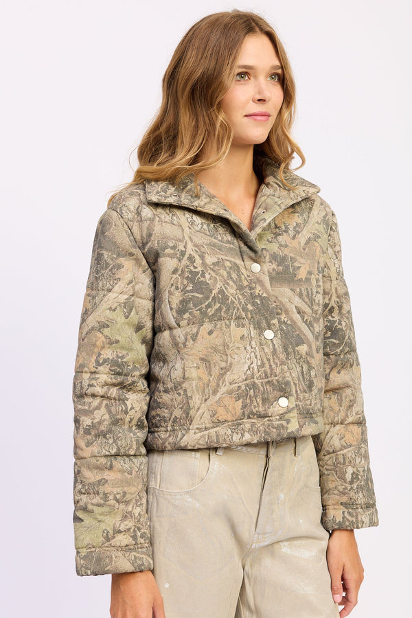 DINARA CAMO PUFFER JACKET