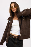 STITCHED INTARSIA CARDIGAN