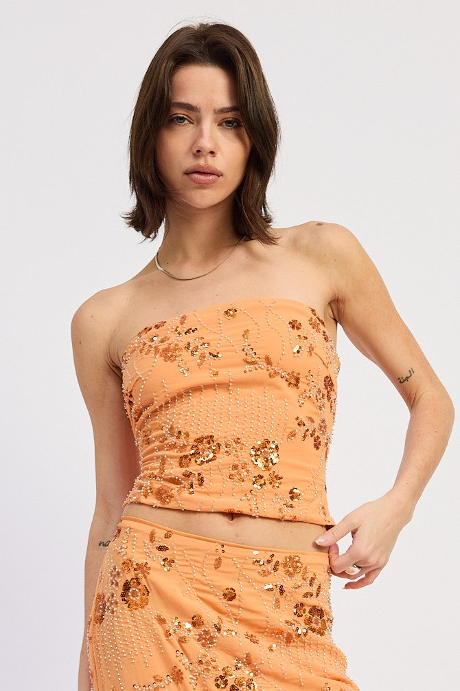 IRIS BEADED TUBE TOP