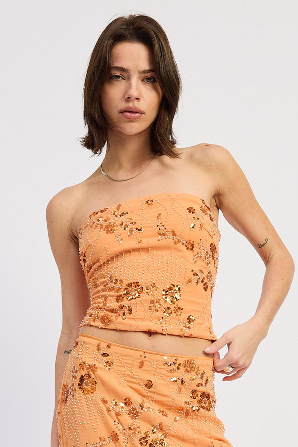 IRIS BEADED TUBE TOP