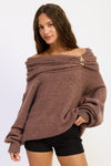 NADIA DRAMATIC OFF-THE-SHOULDER SWEATER