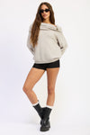 NADIA DRAMATIC OFF-THE-SHOULDER SWEATER