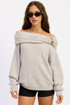 NADIA DRAMATIC OFF-THE-SHOULDER SWEATER