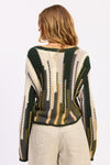 OLIVE COLOR MIXED CARDIGAN TOP