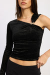 ONE SHOULDER TOP WITH HARDWARE DETAIL