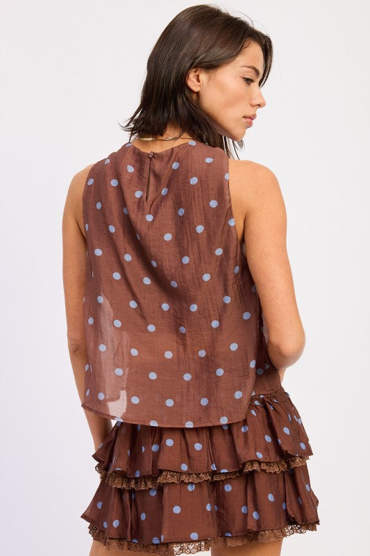 POLKA DOT TIE SWING TOP