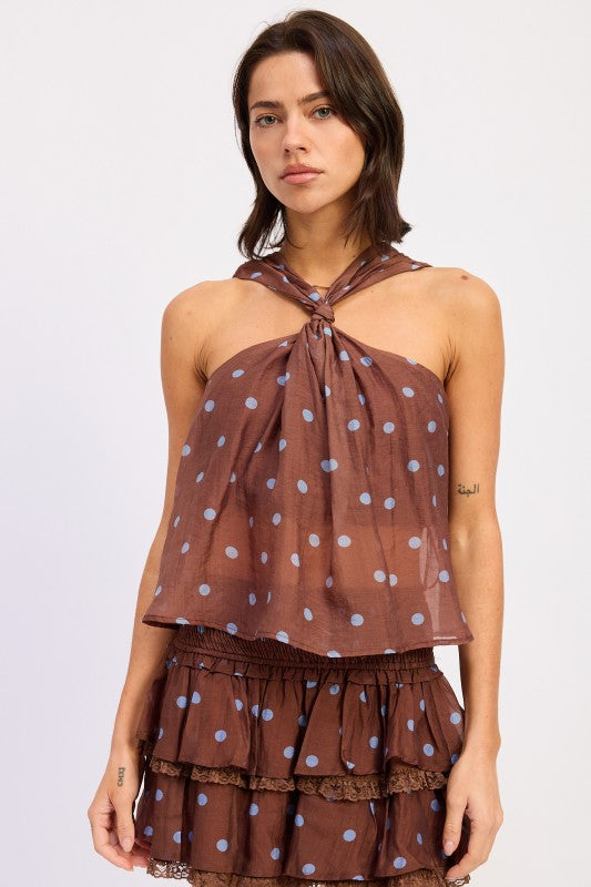 POLKA DOT TIE SWING TOP