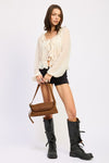 WHIMSEY LONG SLEEVE RUFFLE BLOUSE