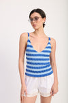 STRIPED RIBBED KNIT CAMI TOP
