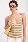STRIPED RIBBED KNIT CAMI TOP