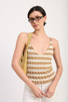 STRIPED RIBBED KNIT CAMI TOP