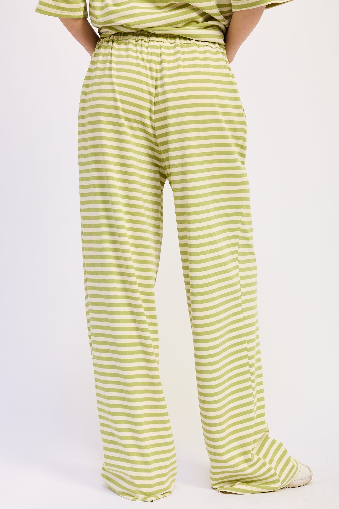 NERINA STRIPED PANTS WITH ELASTIC WAISTBAND