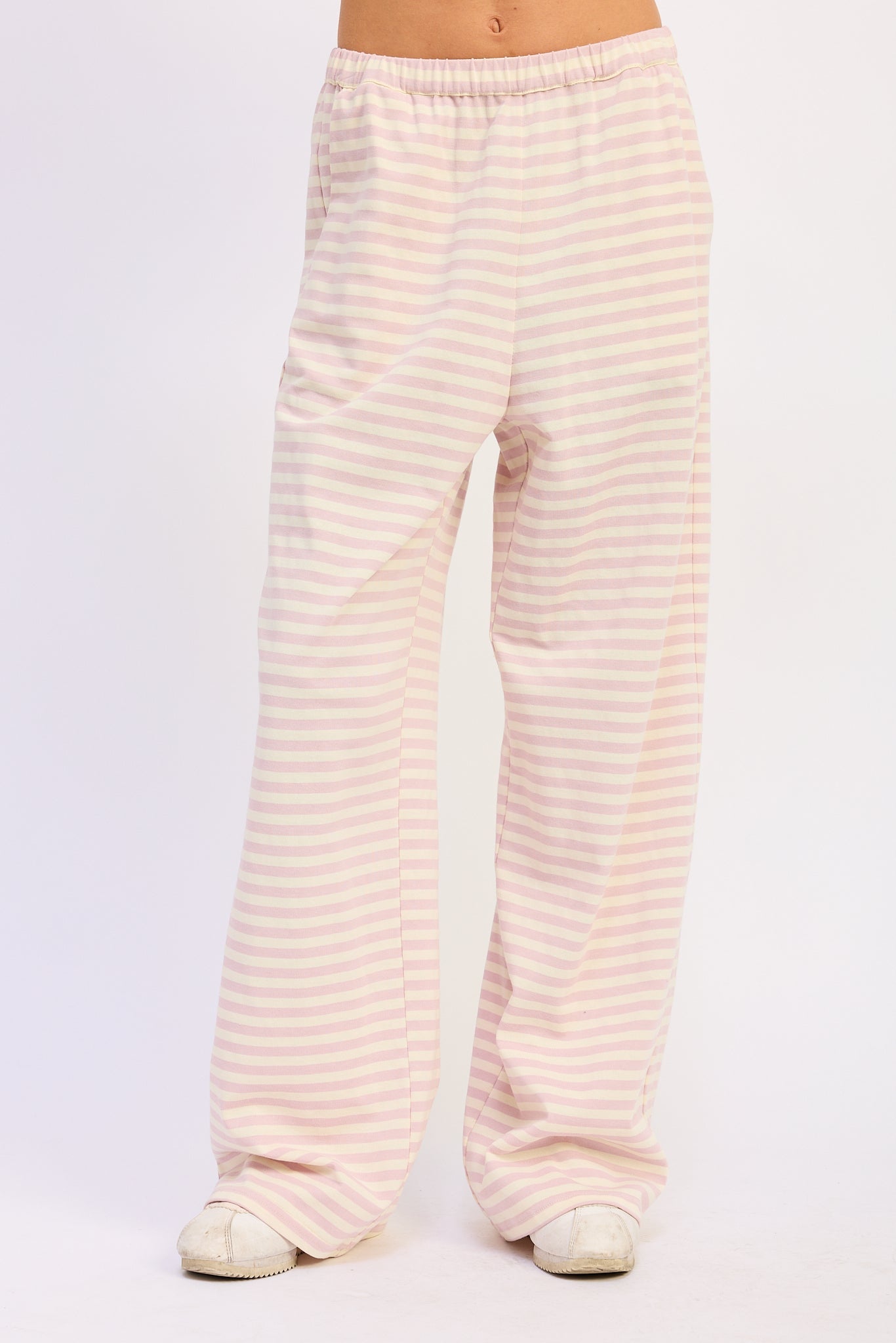NERINA STRIPED PANTS WITH ELASTIC WAISTBAND