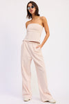 NERINA STRIPED PANTS WITH ELASTIC WAISTBAND