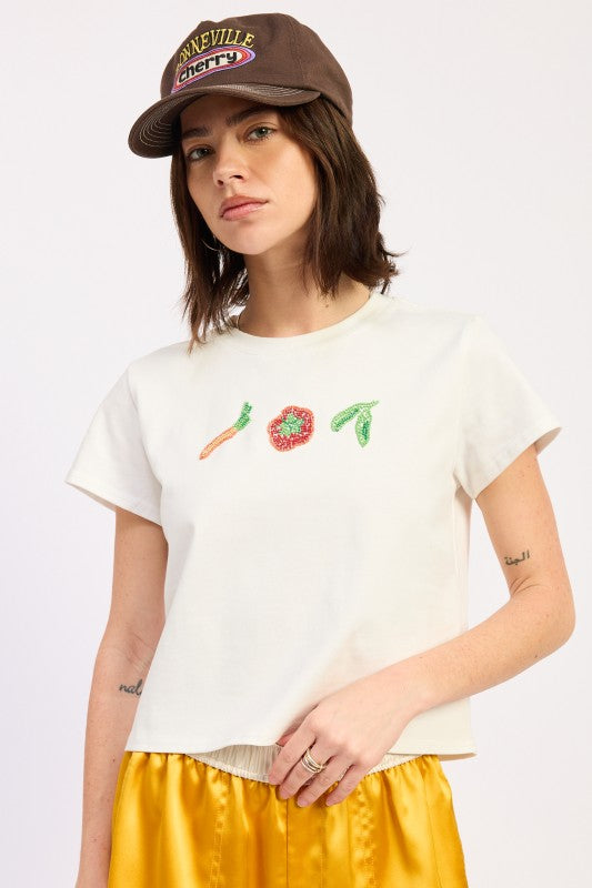 FARMER'S MARKET EMBROIDERED BABY TEE