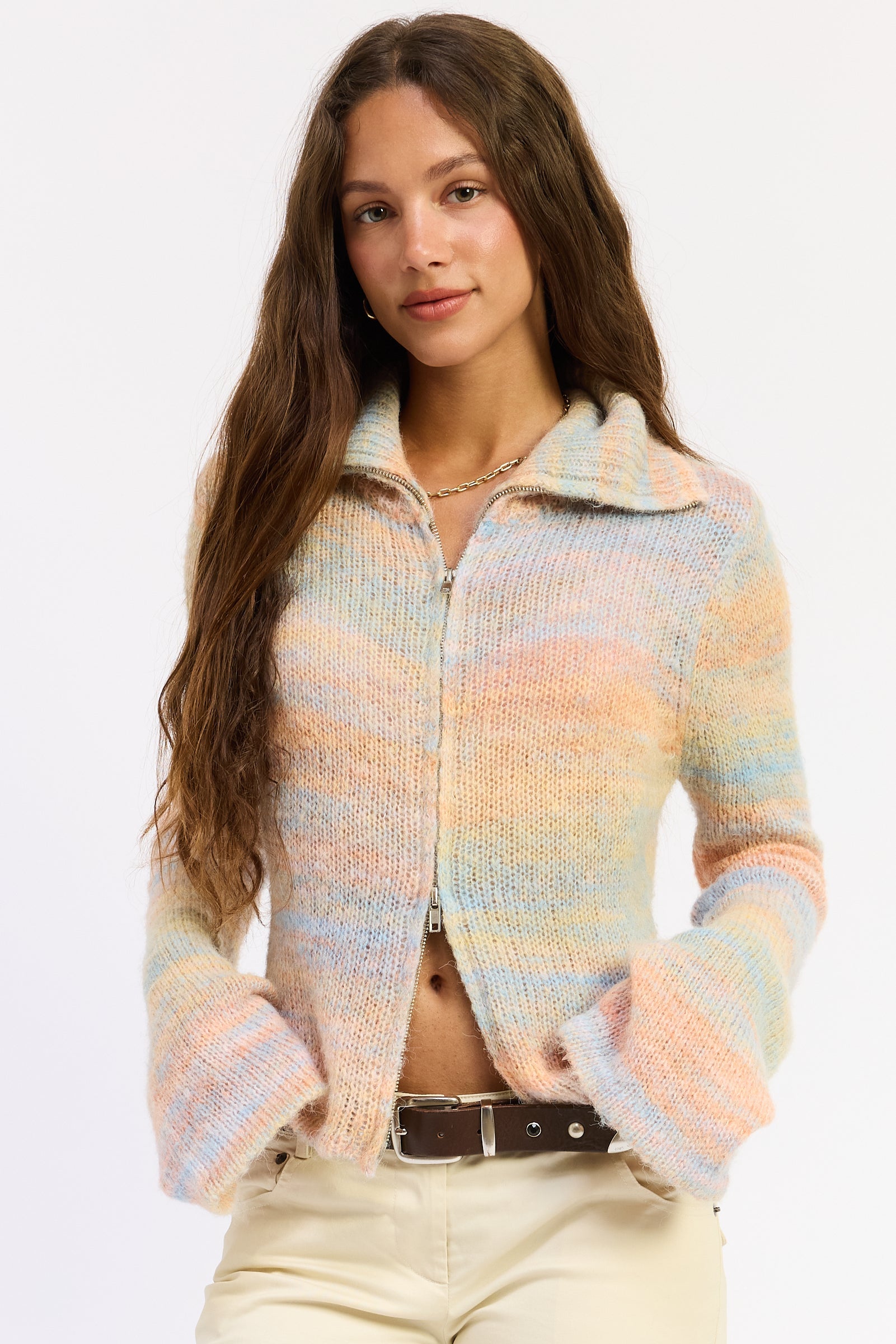 MIRA LEMON SORBET ZIP UP TOP