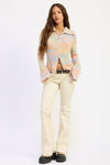 MIRA LEMON SORBET ZIP UP TOP