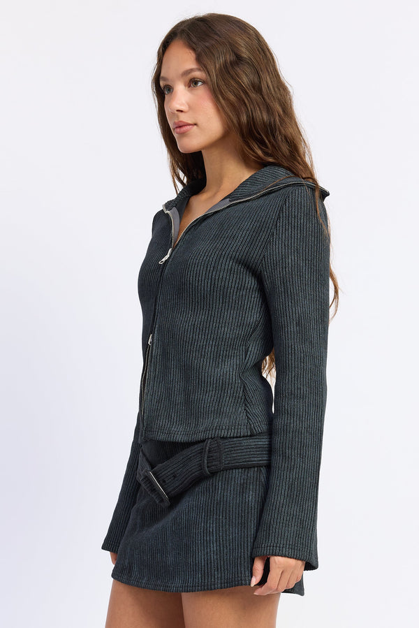 LIORA COLLARD CARDIGAN
