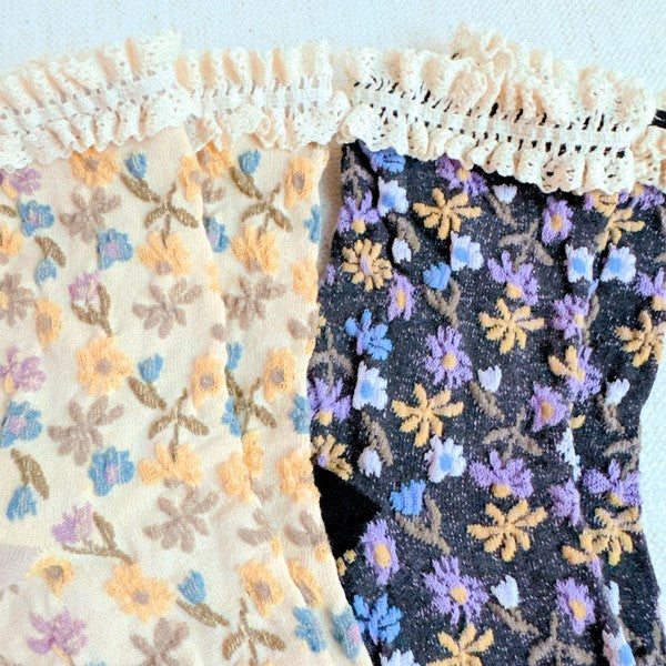 VINTAGE BLOSSOM SOCKS SET OF 2