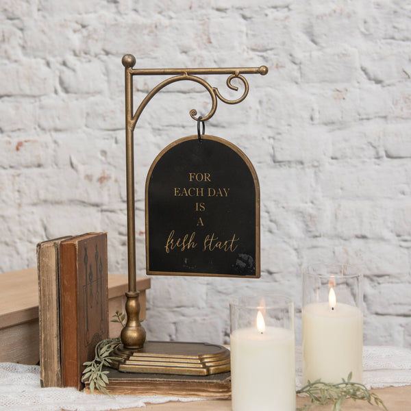 BLACK & GOLD HANGING SIGN