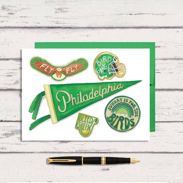 PHILLY FOOTBALL FAN INSPIRED GREETING CARD