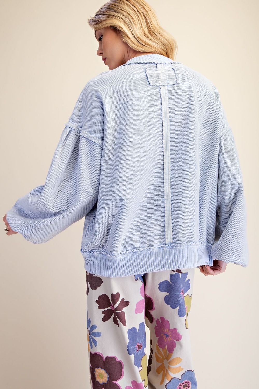 COTTON BLUE CARDIGAN JACKET
