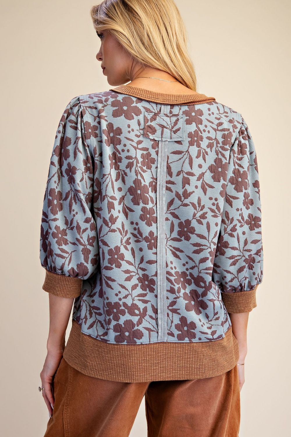 DUSTY BLUE FLORAL SOFT TOP