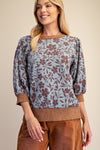 DUSTY BLUE FLORAL SOFT TOP