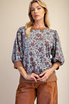 DUSTY BLUE FLORAL SOFT TOP