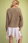 GREEN CORAL MULTI SWEATER CARDIGAN