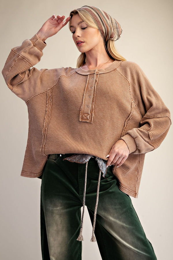 HENLEY THERMAL LONG-SLEEVED TOP