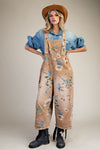 NEUTRAL FLORAL OVERALLS