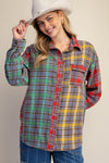 MULTI-PLAID BUTTON UP