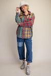 MULTI-PLAID BUTTON UP