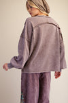 WASHED V-NECK SWEATSHIRT