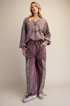 WASHED V-NECK SWEATSHIRT